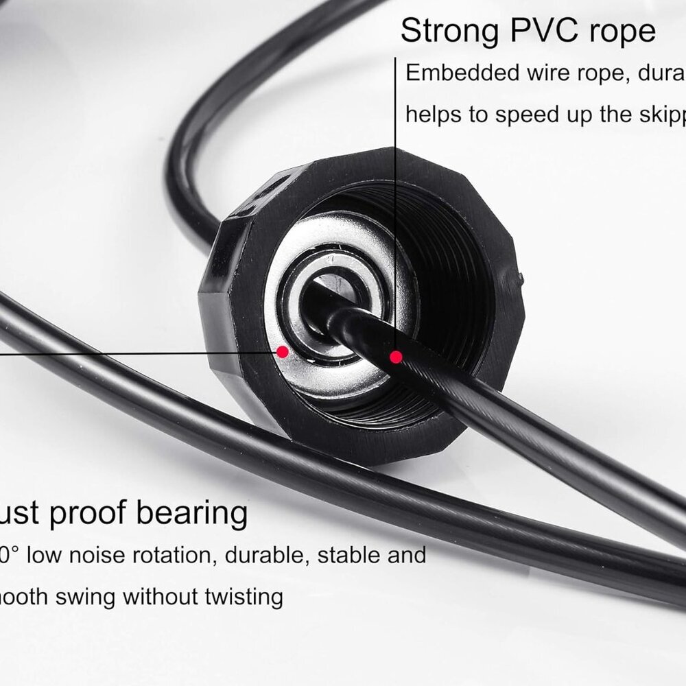Jump Rope, Adjustable Jump Ropes,Skipping Rope Tangle-Free Rapid Speed with Ball - Picture 4 of 7